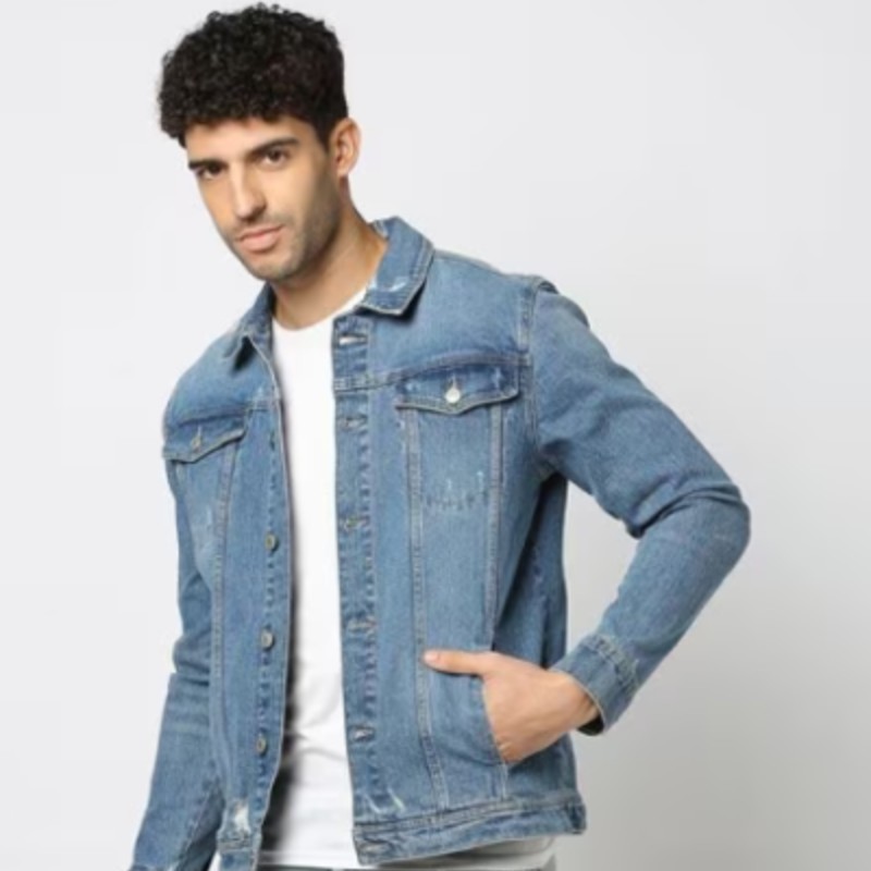 blue Collar Drop Shoulder Sleeves Tshirt